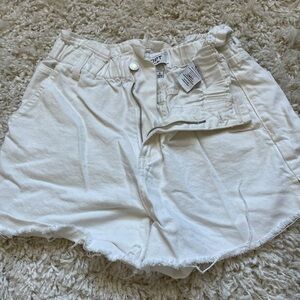 Oat New York White High Waist Shorts
